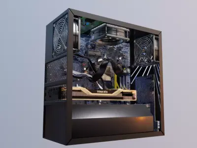 gaming pc with graphics card 3D model