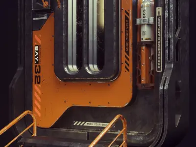 Scifi Space Colony Door  3D model