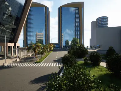 Kingdom Tower Riyadh Low-poly 3D model