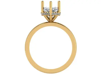 Marquise shaped engagement ring 3D print model