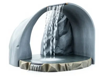 Natural Waterfall Cave Model Pack for Realistic Environments Low-poly 3D model