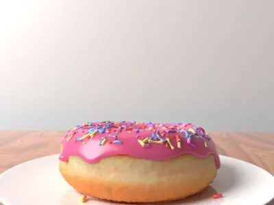 Strawberry Donut Model 3D model