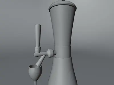 Simpel Beverage Tower and Glass 3D model