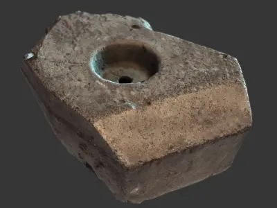 Broken Concrete Detail Low-poly 3D model