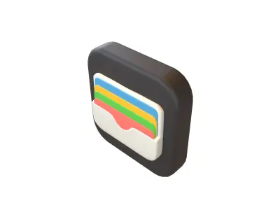 IOS Wallet Icon v1 001 Low-poly 3D model