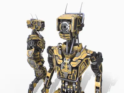 Industrial robot - low-poly game ready model Low-poly 3D model