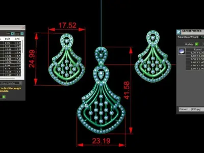 Rose Gold Diamond Pendant 3D Print Model 3D print model