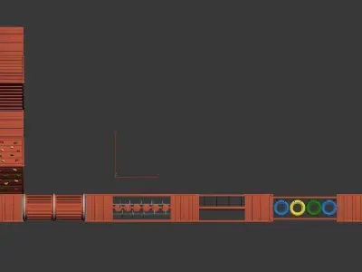 Children outdoor physical training wood playground equipment  3D model