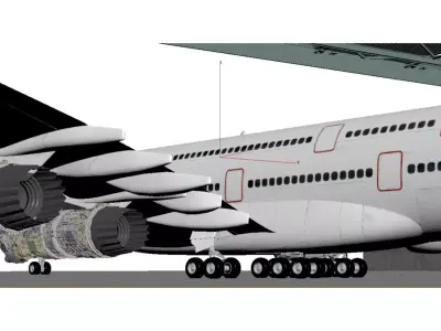 Civil aircraft and their turbofan engines 3D model