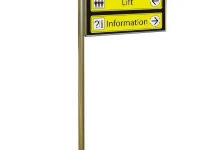 Airport Sign Low-poly 3D model