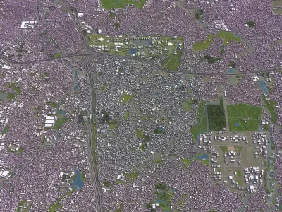 Jakarta Timur - 3D City Model Low-poly 3D model