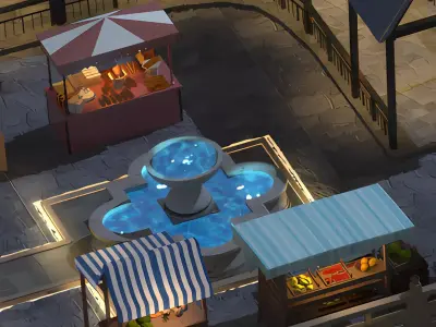 Slot Machine Main City Low-poly 3D model