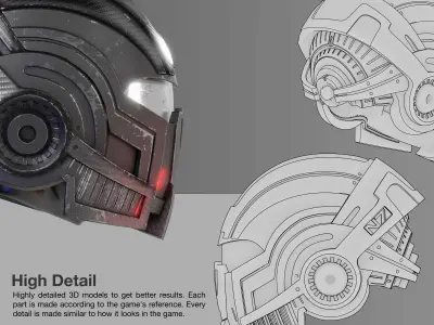 Mass Effect - N7 Helmet Shepard 3D Model 3D print model