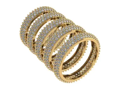 Ring438 gold plated diamond bangles 3D print model