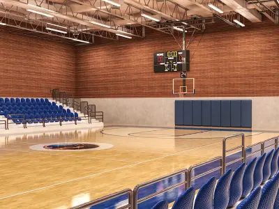 HS Basketball Gym Base 3D model