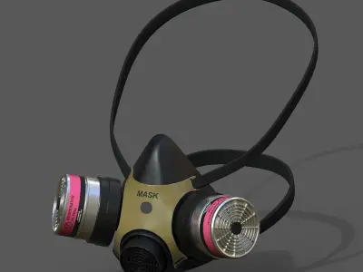 Gas mask respirator scifi military futuristic technology  Low-poly 3D model