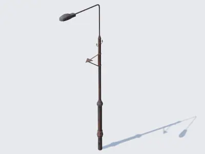 Old Rusty Street Lamp Low-poly 3D model