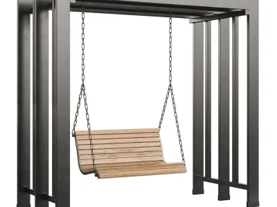 Swing set with canopy 3D model