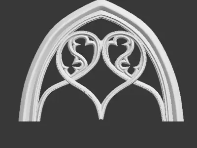 decoration2 gothic arched window 3D model