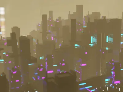 Cyberpunk city enviroment base 3D model