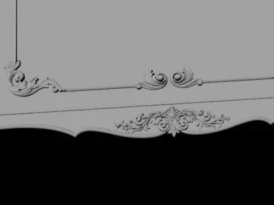 closet ornate cabinet with gold trim 3D model