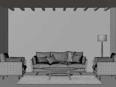 Minimalist Living Room 3D model