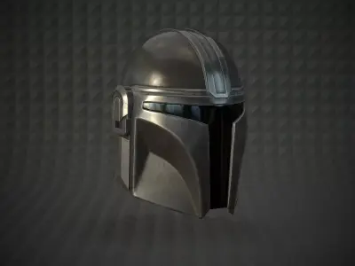 The Mandalorian helmet  Low-poly 3D model