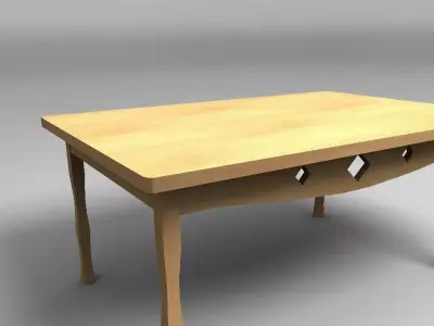 wooden table Low-poly 3D model