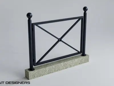 Road Side Railing Low-poly 3D model