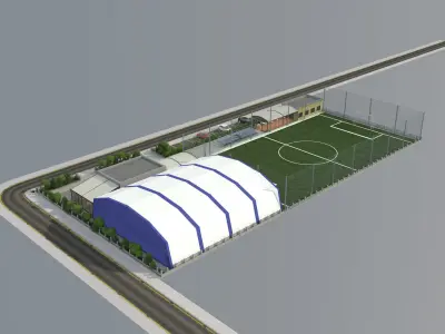 sports complex Low-poly 3D model