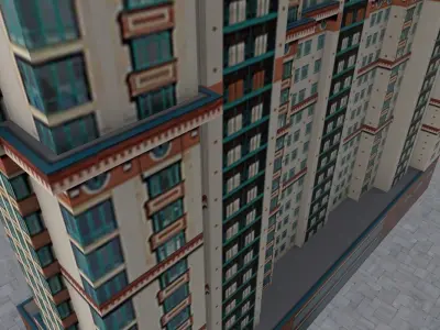 Moscow House Building38 Low-poly 3D model