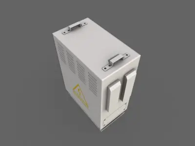 PBR Electric Box White V3 Low-poly 3D model