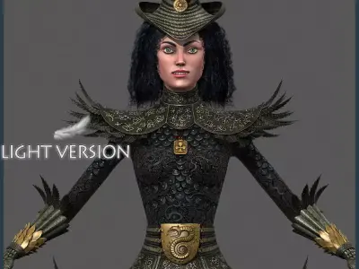 Lady Of Clubs Light Version Low-poly 3D model