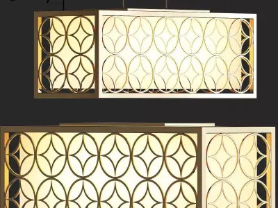 Chandelier Metal Rectangular Horchowv 3D model