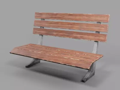 Bench park Low-poly 3D model purchase