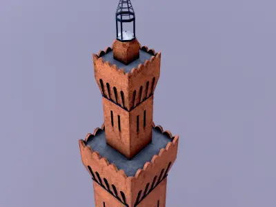 Grimsby Dock Tower Low-poly 3D model