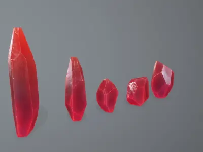 Crystal Set Low-poly 3D model