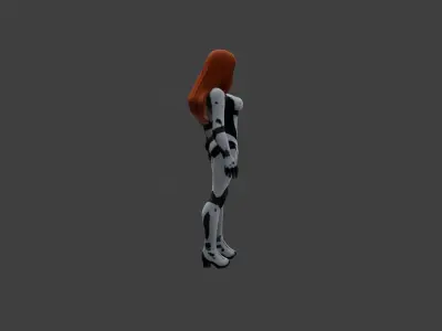 Futuristic Sci-Fi Cyborg Woman 3D model