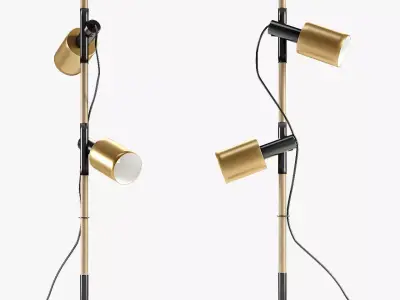 Carson floor lamp brushed brass 3D model