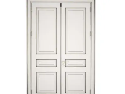 Classic double door with patina 3D model