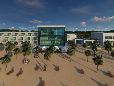 Resort Project On The beach Revit 3D model