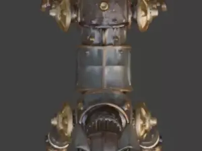 Steampunk Mechanical Dog Automaton 3D Model Low-poly 3D model