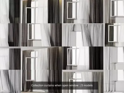 Collection curtains when open window  3D Model Pack