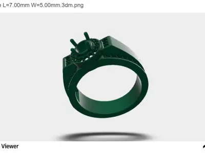 Men Ring With Oval Cut Center Stone 3D print model