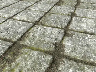 Old stone floor plates seamless PBR 1 Texture