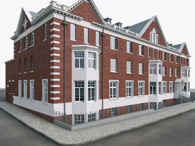 English Building  Low-poly 3D model