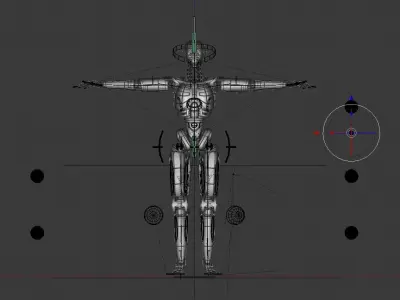 Robot Version 2  Rigged and Animated 3D model