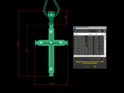 Cross Light Gold 4CP099 3DM STL 3D print model