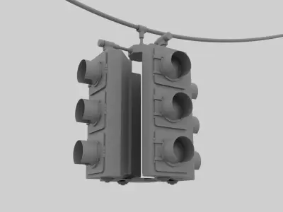 high poly traffic light 3D model