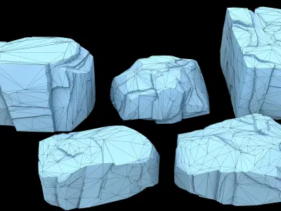Iceberg 3D model two icebergs Low-poly 3D model